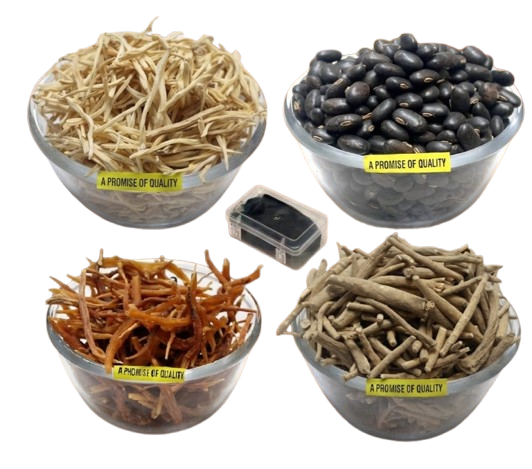 MY GOD GIFT Herbal Combo Picket of 4 (200g) | Shatavar, Safed Musli, Ashwagandha & Kaunch Beej | 50g Each | A Promise of Quality
