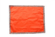 MY GOD GIFT Orange Silk Puja Aasan Cloth with Decorative Lace Border – Plain Mandir Chowki Cloth for Temple, Altar Table, God Idol Placement & Puja Rituals (30 X 30 Inch / 76.20 x 76.20 cm) Pack of 2