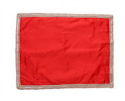 MY GOD GIFT Red Plain Silk Puja Aasan Cloth with Decorative Lace Border – Mandir Chowki Altar Cloth for Temple, God Idol Placement & Puja Rituals (30 x 30 Inch / 76.20 x 76.20 cm) Pack of 2