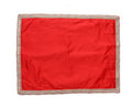 MY GOD GIFT Red Plain Silk Puja Aasan Cloth with Decorative Lace Border – Mandir Chowki Altar Cloth for Temple, God Idol Placement & Puja Rituals (18 × 24 Inch / 45.72 × 60.96 cm) Pack of 3