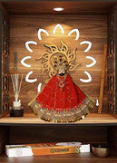 My God Gift Khatu Shyam Baba Red with Lase Border Dress | Traditional Idol Shringar Poshak II Red with Lase Border SIZE = 8 Inches (20.32 Centimeter)