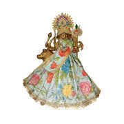My God Gift Navratri Special, MATA Rani Vastra, Devi MATA Poshak, Durga MATA Dress, Radha Rani Poshak for Standing Idol, Made of Silk Cloth ( Sky Blue SIZE = 8 Inches (20.32 Centimeter)
