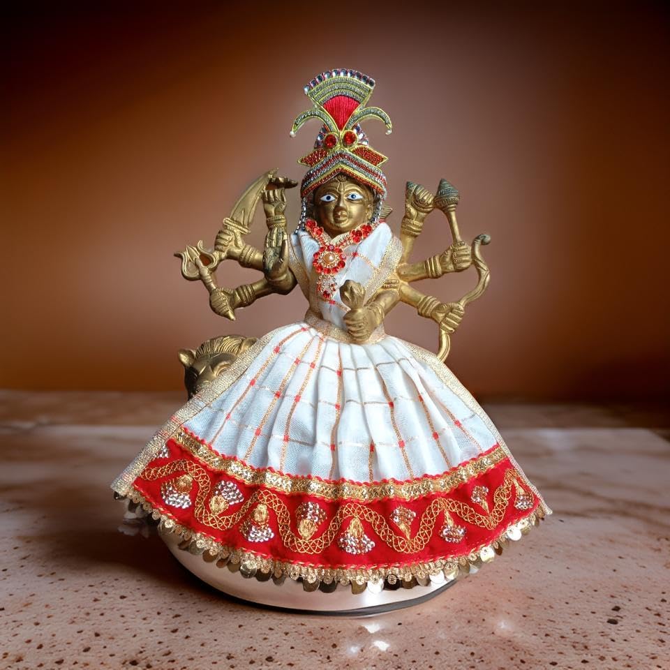 My God Gift Navratri Special, MATA Rani Vastra, Devi MATA Poshak, Durga MATA Dress, Radha Rani Poshak for Standing Idol, Made of Silk Cloth