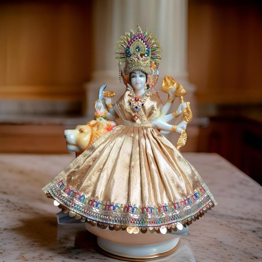 My God Gift Navratri Special, MATA Rani Vastra, Devi MATA Poshak, Durga MATA Dress, Radha Rani Poshak for Standing Idol, Made of Silk Cloth