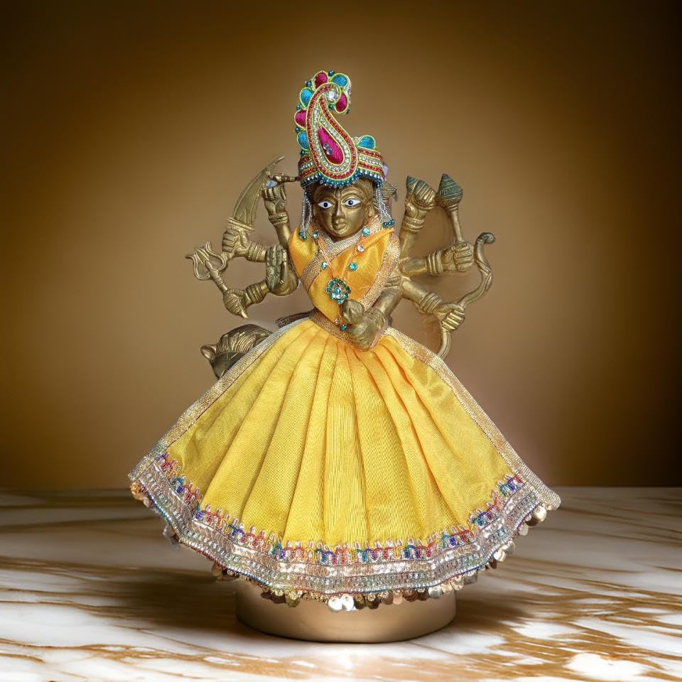 My God Gift Navratri Special, MATA Rani Vastra, Devi MATA Poshak, Durga MATA Dress, Radha Rani Poshak for Standing Idol, Made of Silk Cloth