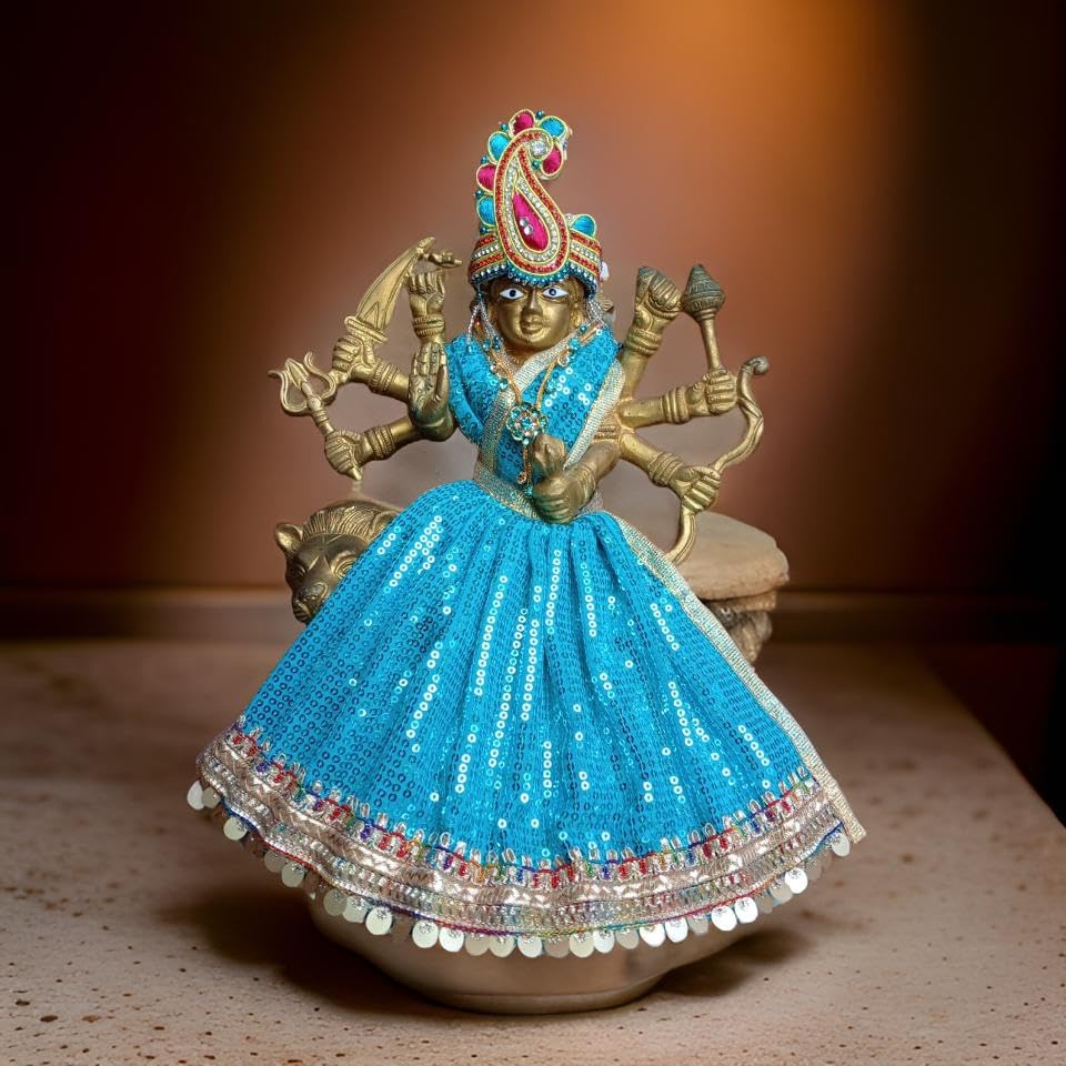 My God Gift Navratri Special, MATA Rani Vastra, Devi MATA Poshak, Durga MATA Dress, Radha Rani Poshak for Standing Idol, Made of Silk Cloth