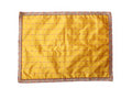 MY GOD GIFT Silk Puja Aasan Cloth – Yellow Check Design with Embroidery Lace Border, Puja Chowki Altar Cloth for Mandir, Home Temple & God/Goddess Idols, Size 12 x 18 Inch Pack of 1