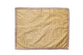 MY GOD GIFT Golden Check Puja Aasan / Altar Cloth with Decorative Lace Border | Mandir Prayer Mat for Puja & Religious Rituals | Size 20 x 20 Inch (50.80 x 50.80 cm) Pack of 2