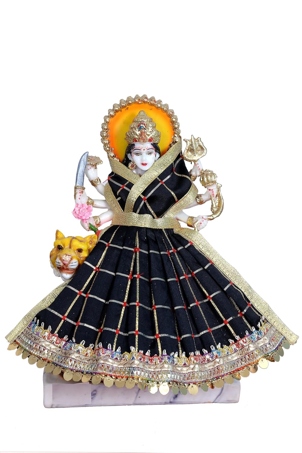 My God Gift Navratri Special, MATA Rani Vastra, Devi MATA Poshak, Durga MATA Dress, Radha Rani Poshak for Standing Idol, Made of Silk Cloth