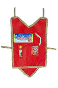 My God Gift Hanuman Chola with Silver Bark Sindoor,Janau, Chameli Oil, for Home/Temple/Festive Occassions, Hanuman Chola (Red with gold trim) Pack of 3