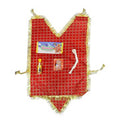 My God Gift Hanuman Chola with Silver Bark Sindoor,Janau, Chameli Oil, for Home/Temple/Festive Occassions, Hanuman Chola (Red with yellow grid patterns) Pack of 1