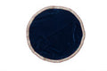 MY GOD GIFT Round Velvet THAALPOSH/Puja aasan for God Mandir/Prasad Thali Cover with MULTI LASE Work for Diwali, Navratri, karwa chauth and Various Puja Rituals 20 inches Navy Blue Comb 3