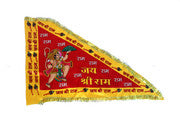 MY GOD GIFT Hanuman Ji Jhanda – Bajrangbali Religious Satin Flag | Extra Large 24 x 36 Inch (60 x 90 cm) | Red & Yellow Jay Shri Ram Dhwaj II Pack of 2