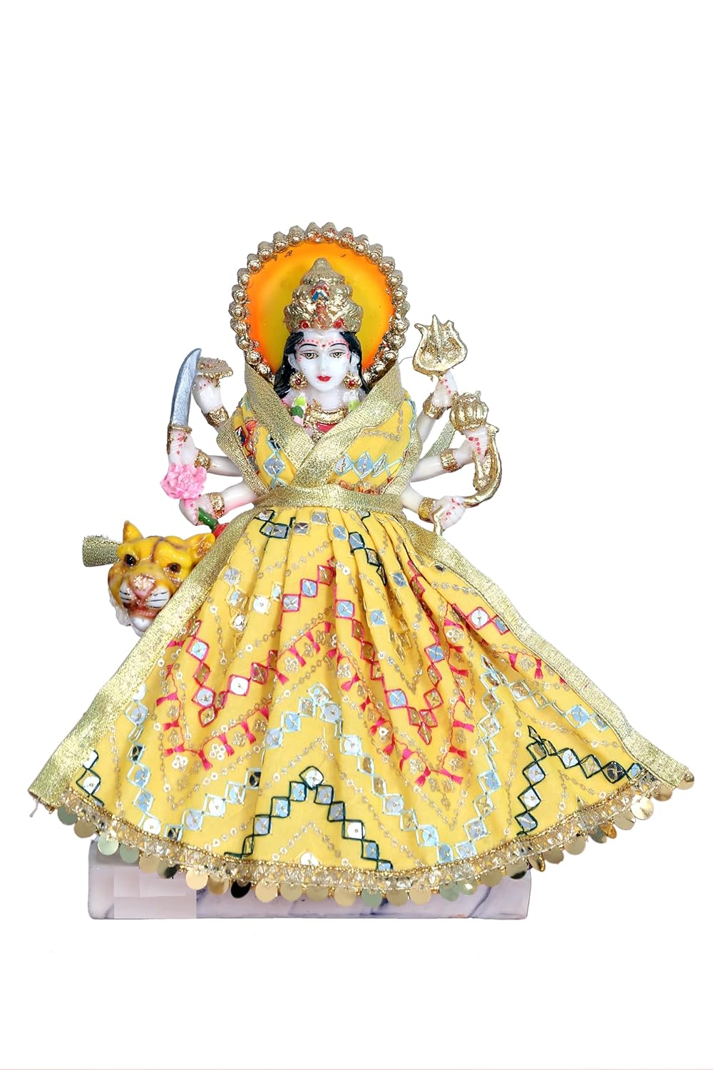 My God Gift Navratri Special, MATA Rani Vastra, Devi MATA Poshak, Durga MATA Dress, Radha Rani Poshak for Standing Idol, Made of Silk Cloth