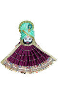 My God Gift Khatu Shyam Baba Magenta pink Dress | Traditional Idol Shringar Poshak II Magenta Pink SIZE = 8 Inches (20.32 Centimeter)