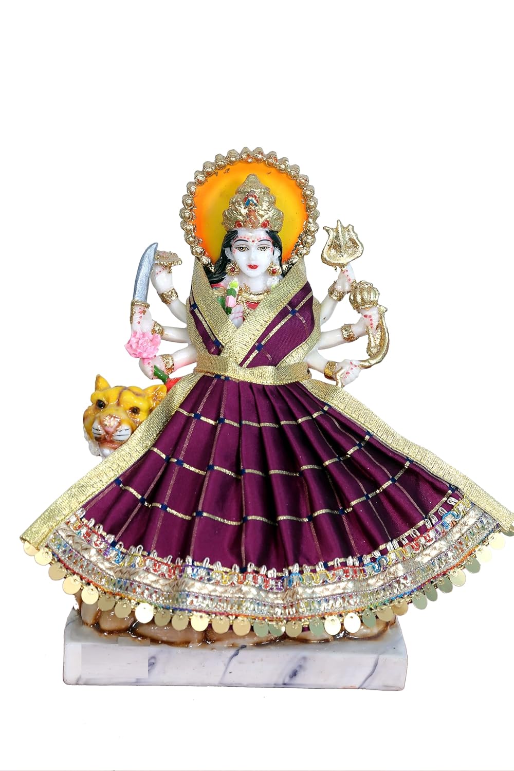 My God Gift Navratri Special, MATA Rani Vastra, Devi MATA Poshak, Durga MATA Dress, Radha Rani Poshak for Standing Idol, Made of Silk Cloth