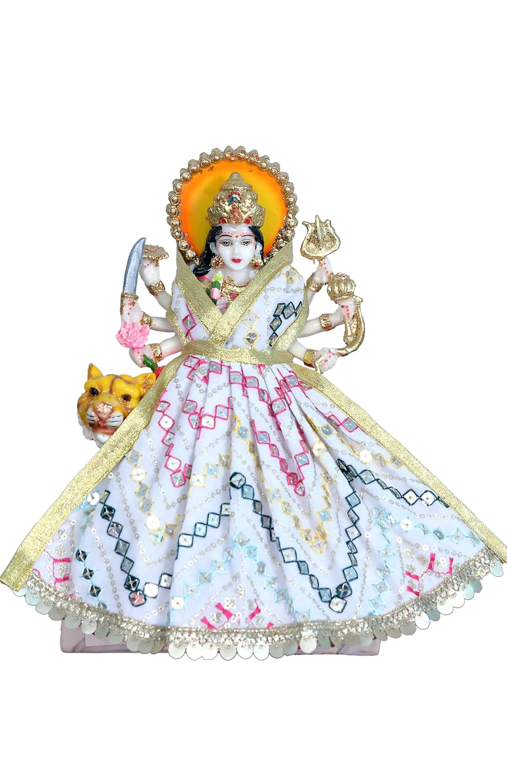 My God Gift Navratri Special, MATA Rani Vastra, Devi MATA Poshak, Durga MATA Dress, Radha Rani Poshak for Standing Idol, Made of Silk Cloth