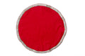 MY GOD GIFT Round Velvet THAALPOSH/Puja aasan for God Mandir/Prasad Thali Cover with MULTI LASE Work for Diwali, Navratri, karwa chauth and Various Puja Rituals 20 inches RED