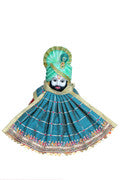 My God Gift Khatu Shyam Baba Sky blue Dress | Traditional Idol Shringar Poshak II Sky Blue SIZE = 9 Inches (22.86 Centimeter)