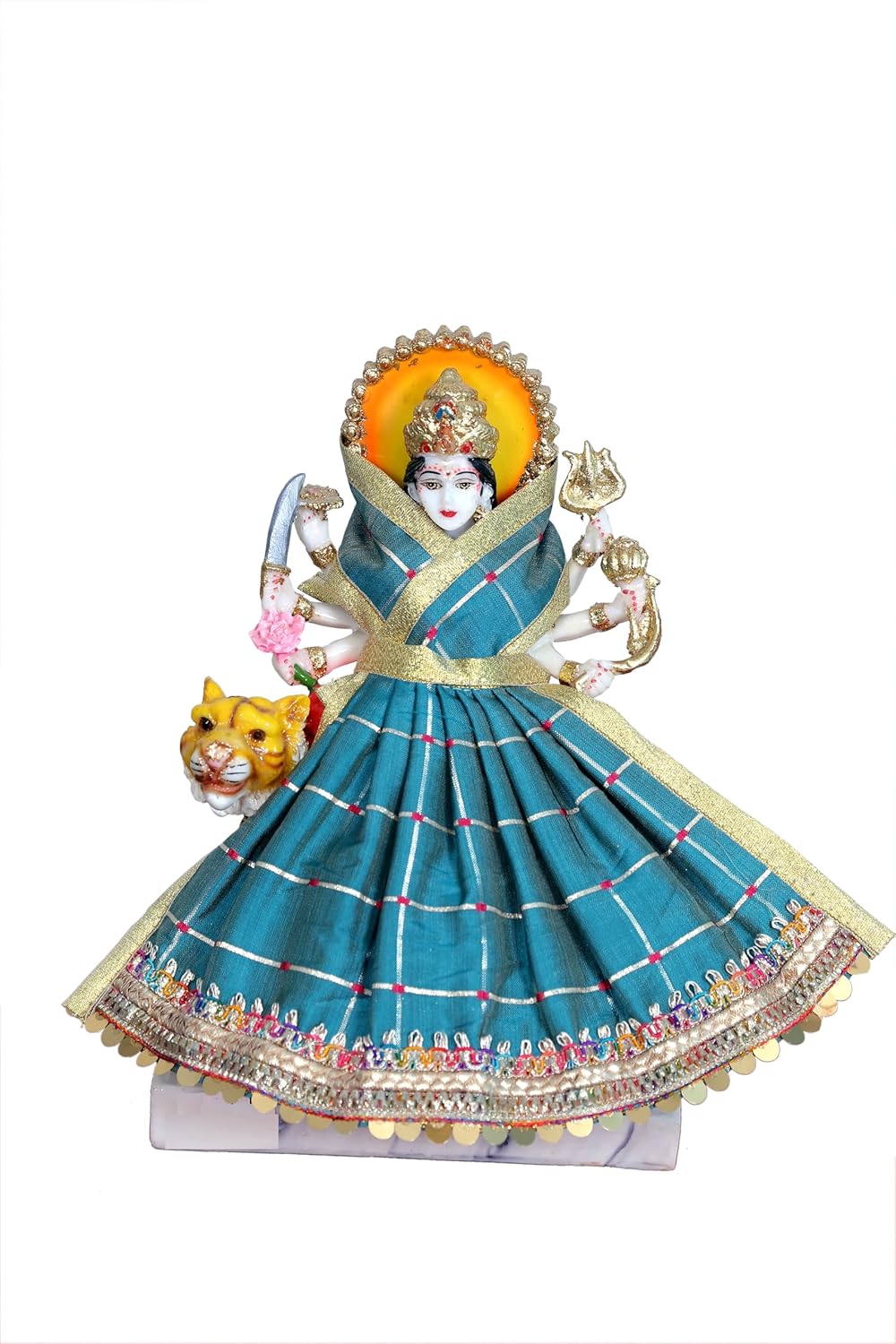 My God Gift Navratri Special, MATA Rani Vastra, Devi MATA Poshak, Durga MATA Dress, Radha Rani Poshak for Standing Idol, Made of Silk Cloth