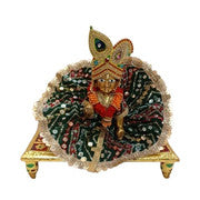 My God Gift Laddu Gopal Poshak / Thakur Ji Heavy Zardosi Dress for Kanha Ji – Fancy Dress for Bal Krishna II Green, SIZE = 5 Inches (12.70 Centimeter)