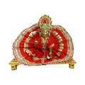 My God Gift Laddu Gopal Poshak / Thakur Ji Heavy Zardosi Dress for Kanha Ji – Fancy Dress for Bal Krishna II Red, SIZE = 10 Inches (25.40 Centimeter)